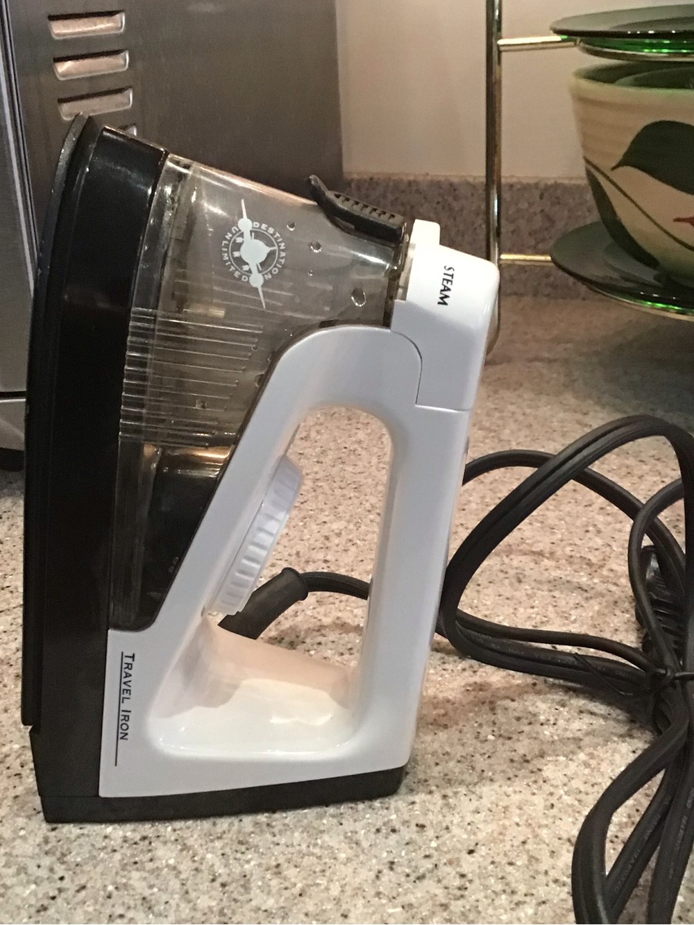 White and Black Travel Iron - Unbranded